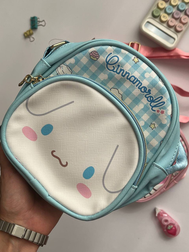 کیف دوشی اورجینال سانریو (sanrio) مدل سینامورول، ملودی و هلو کیتی | دو زیپ
