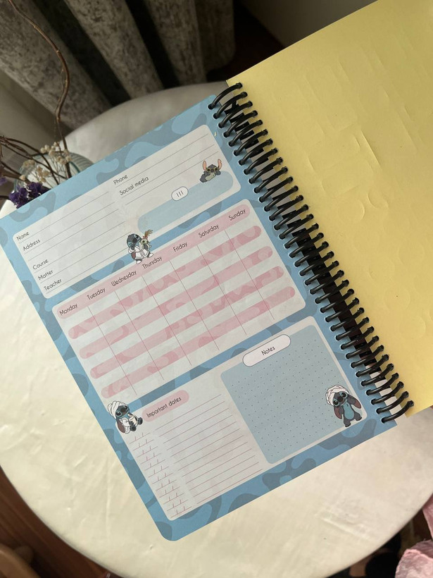 دفتر جلد سخت استیچ برند لانگو | دفتر برچسب دار فانتزی